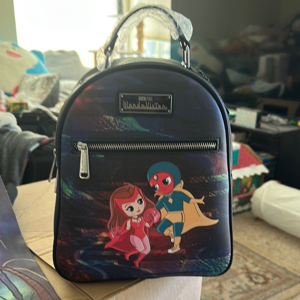 Loungefly Marvel Wanda Vision Chibi Womens Double Strap Shoulder Bag Purse